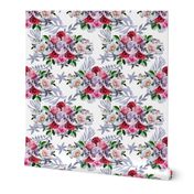 Triple Goddess Flower Chintz White