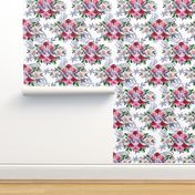 Triple Goddess Flower Chintz White