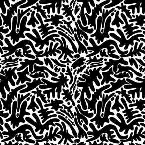 Doodle abstract black fantasy different shape spots