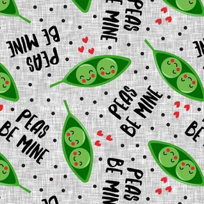 peas be mine - valentines cute peas in a pod - grey - LAD19