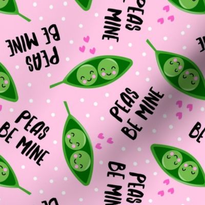 peas be mine - valentines cute peas in a pod - pink - LAD19
