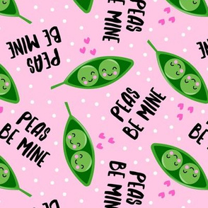 peas be mine - valentines cute peas in a pod - pink - LAD19