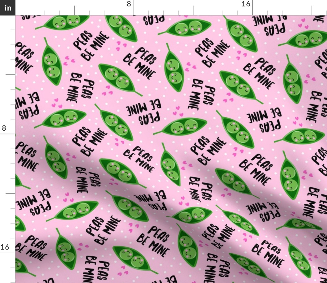peas be mine - valentines cute peas in a pod - pink - LAD19