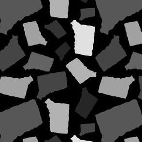 Connecticut State Shape Pattern Black and White