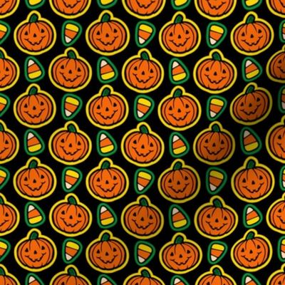 Classic Halloween Pumpkins & Candy Corn