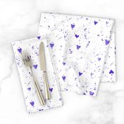 Orchid violet watercolor hearts and splatters