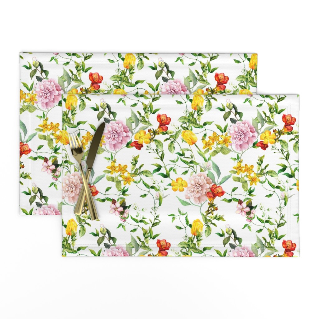 Meadow flowers for chintz design. Watercolor