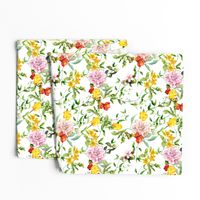 Meadow flowers for chintz design. Watercolor