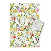 Meadow flowers for chintz design. Watercolor