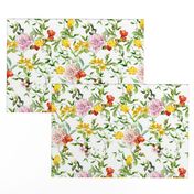 Meadow flowers for chintz design. Watercolor