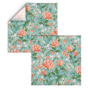 Peach Roses Chintz