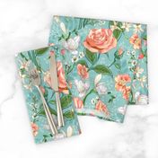 Peach Roses Chintz