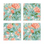 Peach Roses Chintz