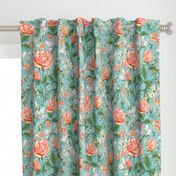 Peach Roses Chintz