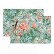 Peach Roses Chintz