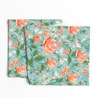 Peach Roses Chintz