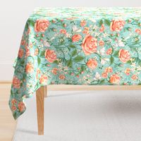 Peach Roses Chintz