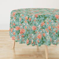 Peach Roses Chintz