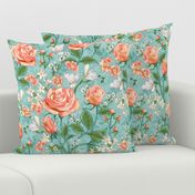 Peach Roses Chintz