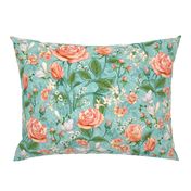 Peach Roses Chintz