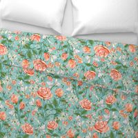 Peach Roses Chintz