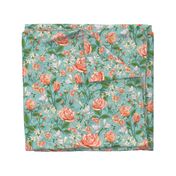 Peach Roses Chintz