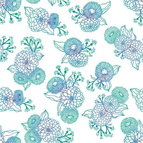 Blue and Aqua Floral by ArtfulFreddy