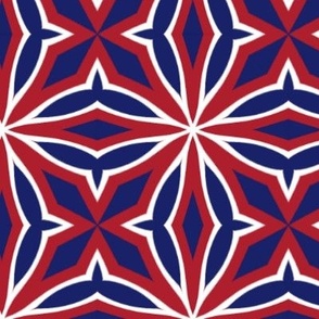 Patriotic America Starburst in Blue Red White