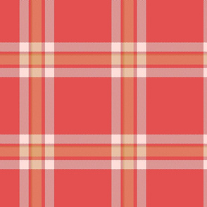 Red, pink and ginger tartan, L