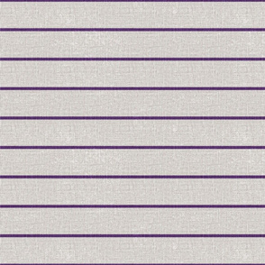 2 inch // thin violet purple stripes on natural linen look texture violet purple