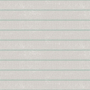 2 inch // thin mint green stripes on natural linen look 