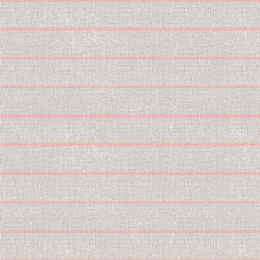 2 inch // pink thin stripes on natural linen taupe