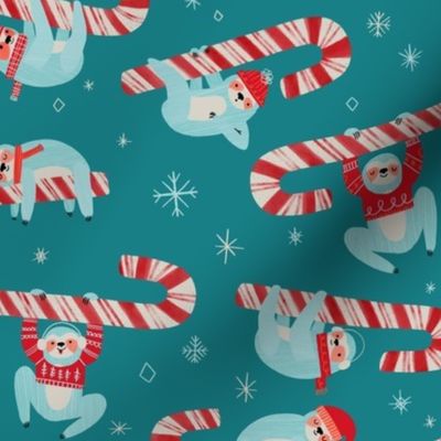 Candy Cane Christmas Sloth