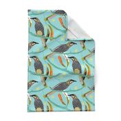 Wattle bird blue small