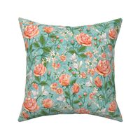 Peach Roses Chintz Small