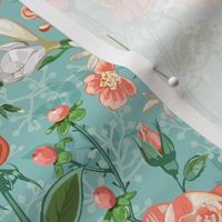 Peach Roses Chintz Small