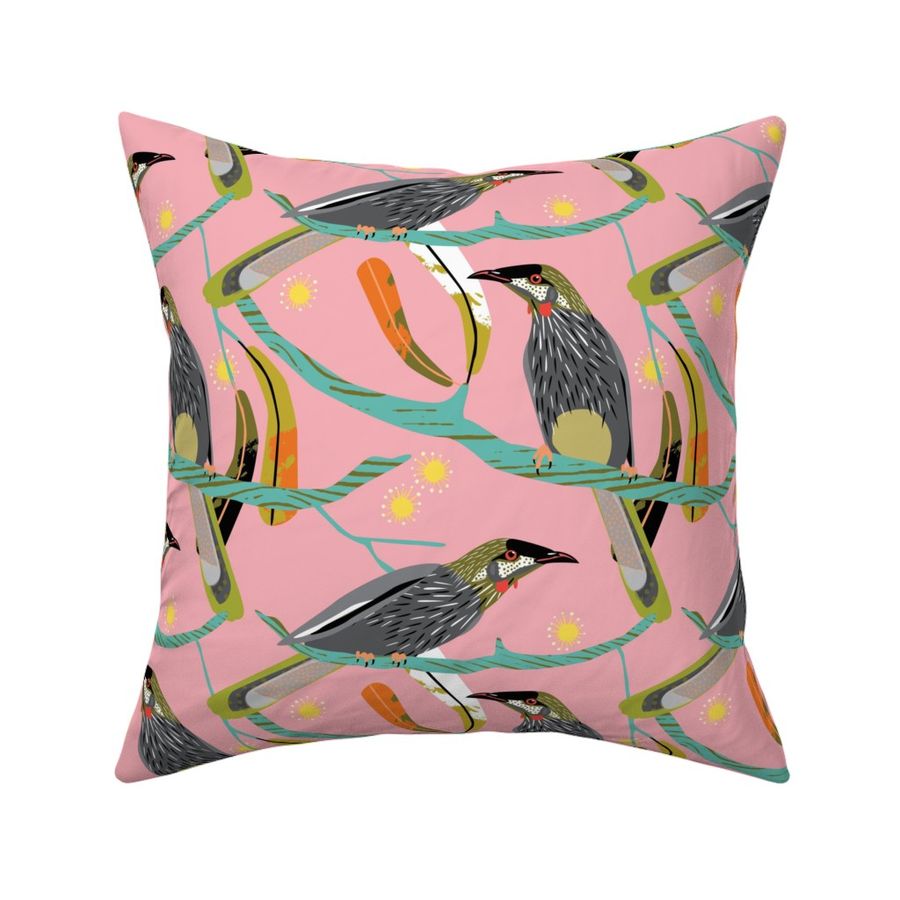 Wattle bird pink small