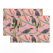 Wattle bird pink small