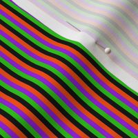 Narrow Basic Stripes in Black hex #000000 - Orange hex #ff5000 - Purple hex #9D19E7  - Green hex #2acc05