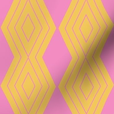 JP26 - Medium - Harlequin Pinstripe Diamond Chains in  Golden Yellow and  Pink