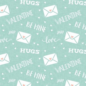 valentine - hearts - letters love - aqua - LAD19