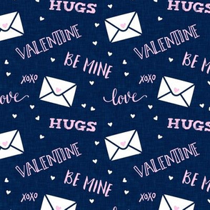 valentine - hearts - letters love - blue - LAD19