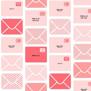 valentines - love letters - pink Hearts - LAD19