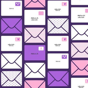 valentines - love letters - Purple Hearts - LAD19