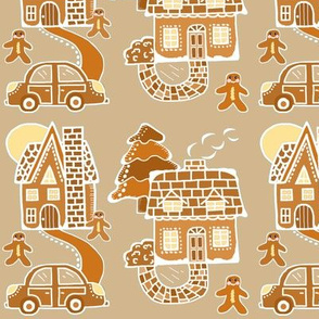 Cookie Town / Gingerbread house Neighborhood/Tan-Neutral 