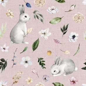 Spring Bunnies // Dusty Pink - Easter Bunny