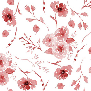 Fall Floral Pattern in Cranberry