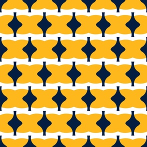 Navy Blue Spinning Tops on Gold White