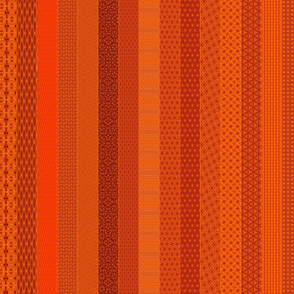 Quilting in Orange 1 Yard Cheater Quilt Strips