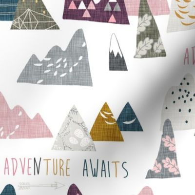 Adventure Awaits (white/pink) MED 